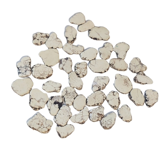 Howlite Stone Flat Beads Sliced Natural Raw Edge Natural Stone Crafts Beading - Picture 10 of 10